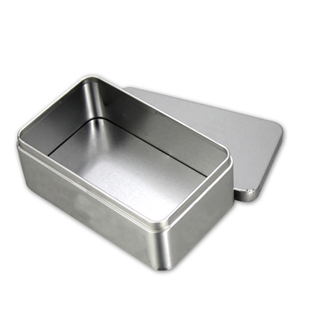 rectangular metal can for tea